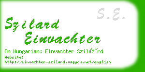 szilard einvachter business card